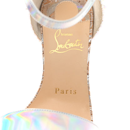 Christian Louboutin Specchio Laser Liege Wavy Bellamonica 120 Wedge Sandals 37 Silver 7 of 9