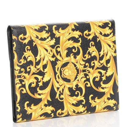 Versace Calfskin PVC Barocco Printed Ipad Case Black Gold 3 of 7