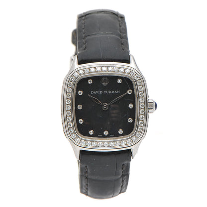 David Yurman Stainless Steel Alligator Diamond Bezel 25mm Thoroughbred Quartz Watch Black 1 of 11