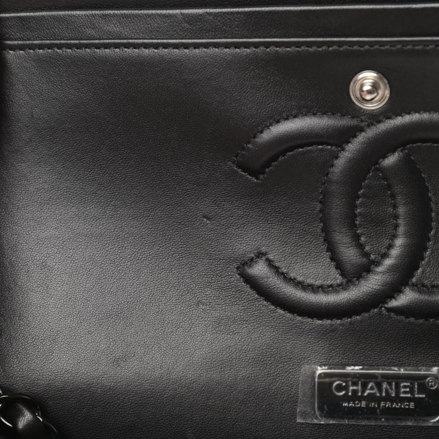 Chanel Lambskin Hand Painted Medium Double Flap Black 12 of 13