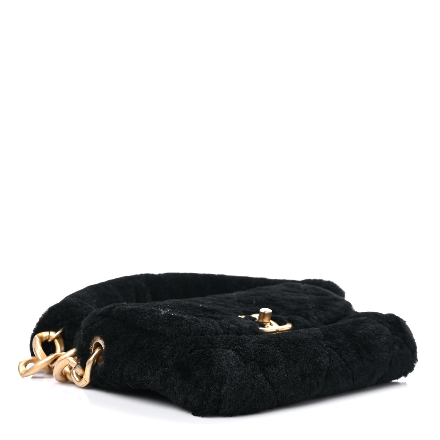 Chanel Shearling Quilted Single Flap Black 4 of 9
