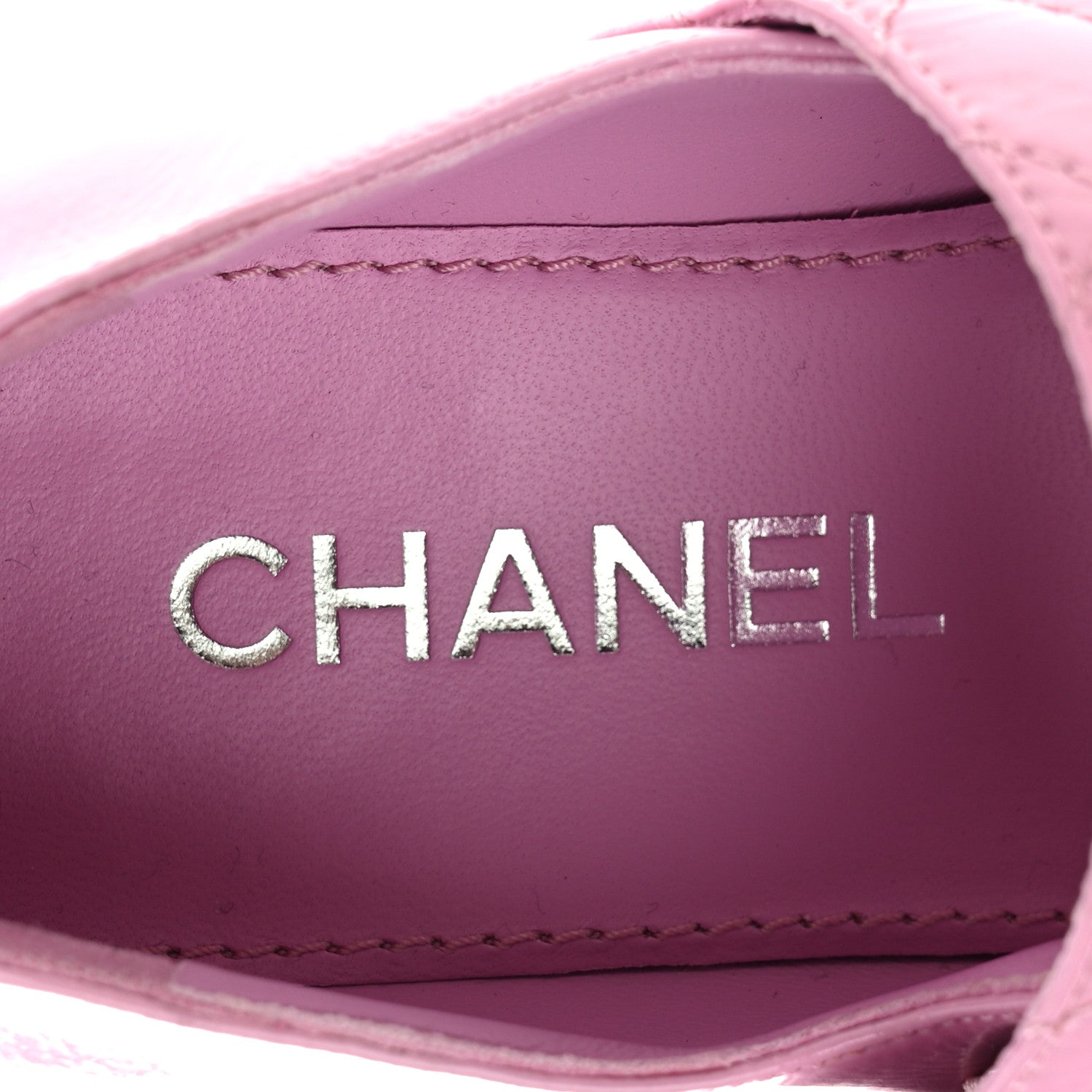 Chanel Patent Goatskin Cap Toe Mary Janes 35 Light Purple Black 7 of 11