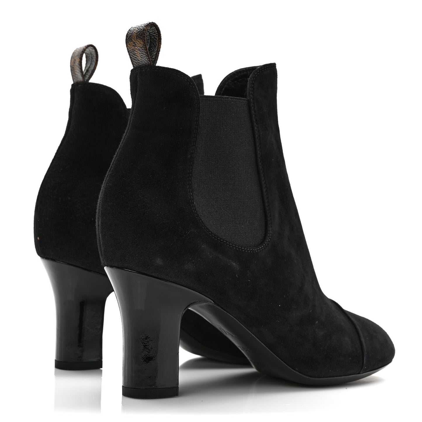Suede Monogram Uniformes Cap Toe Chelsea 75mm Ankle Boots 36.5 Black