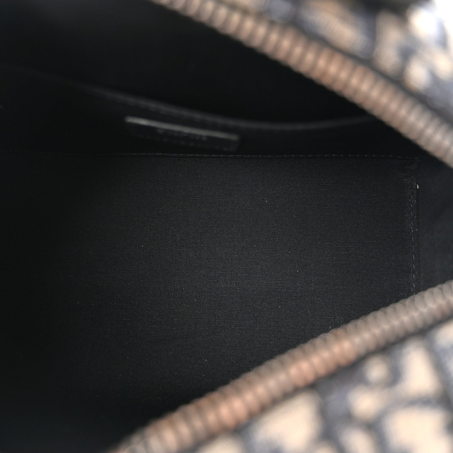 Oblique Jacquard Grained Calfskin Lingot Toiletry Case Blue Black