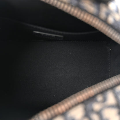 Christian Dior Oblique Jacquard Grained Calfskin Lingot Toiletry Case Blue Black 5 of 10