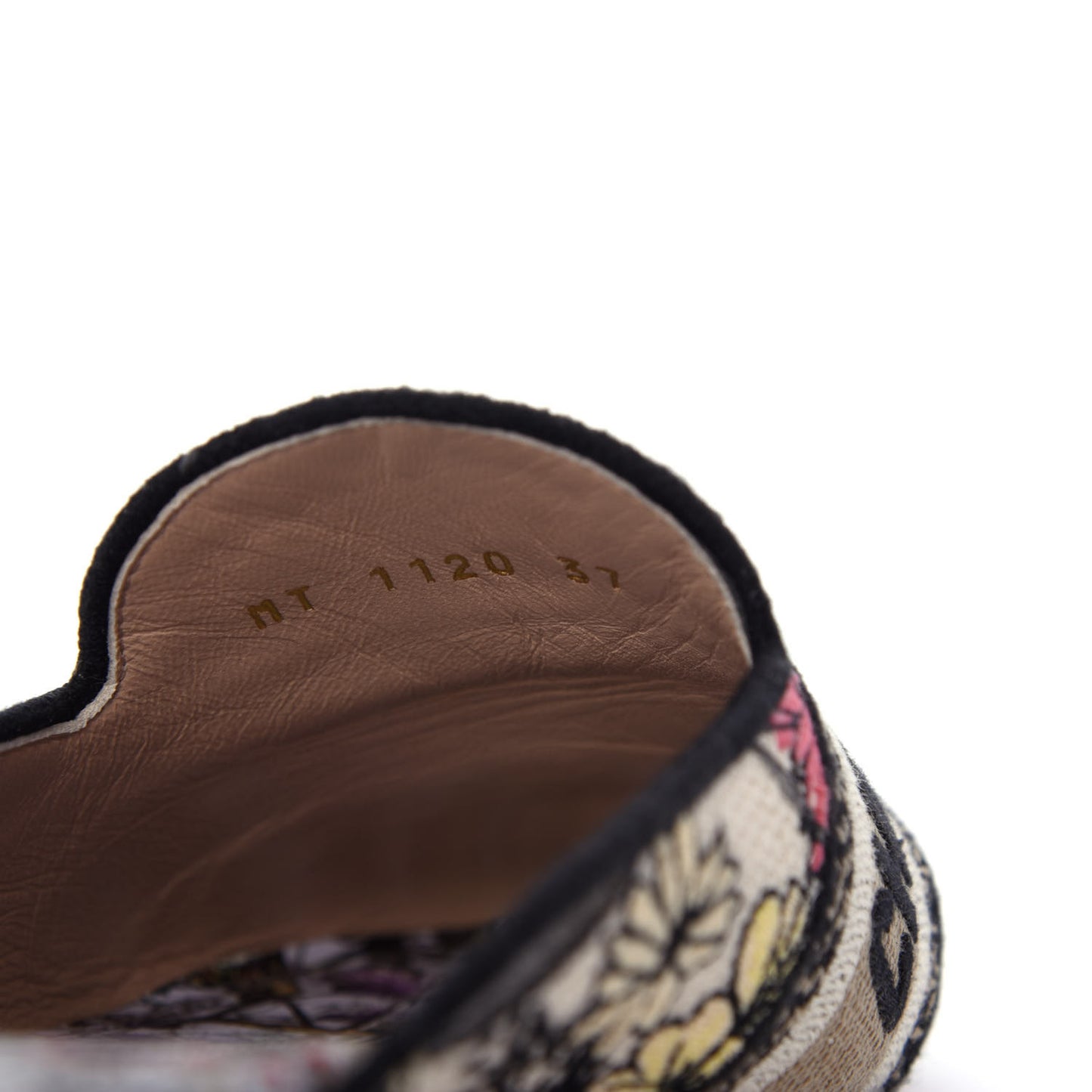 Canvas Cotton Embroidered Mille Fleurs Dioriviera Mules 37 Multicolor