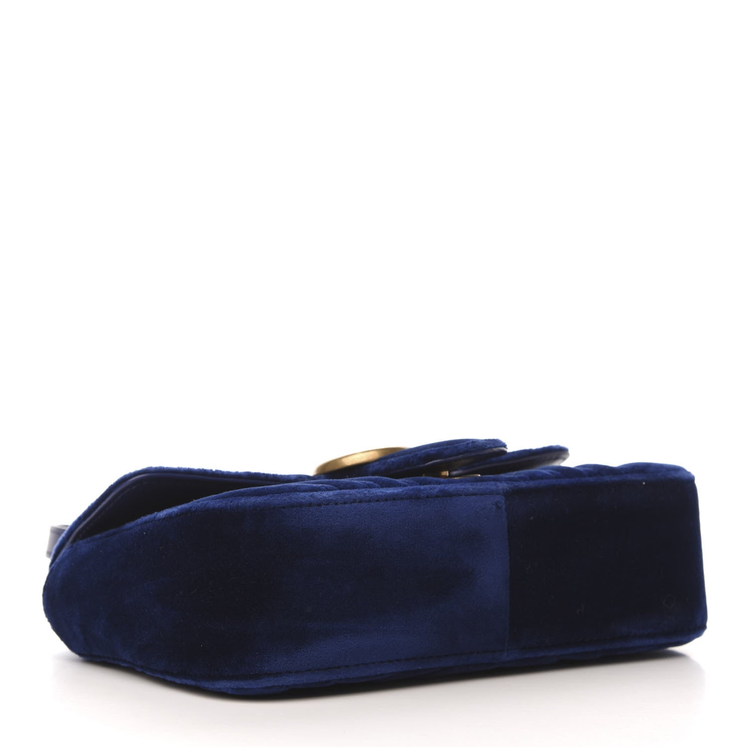 Gucci Velvet Matelasse Mini GG Marmont Shoulder Bag Cobalt Blue 4 of 9