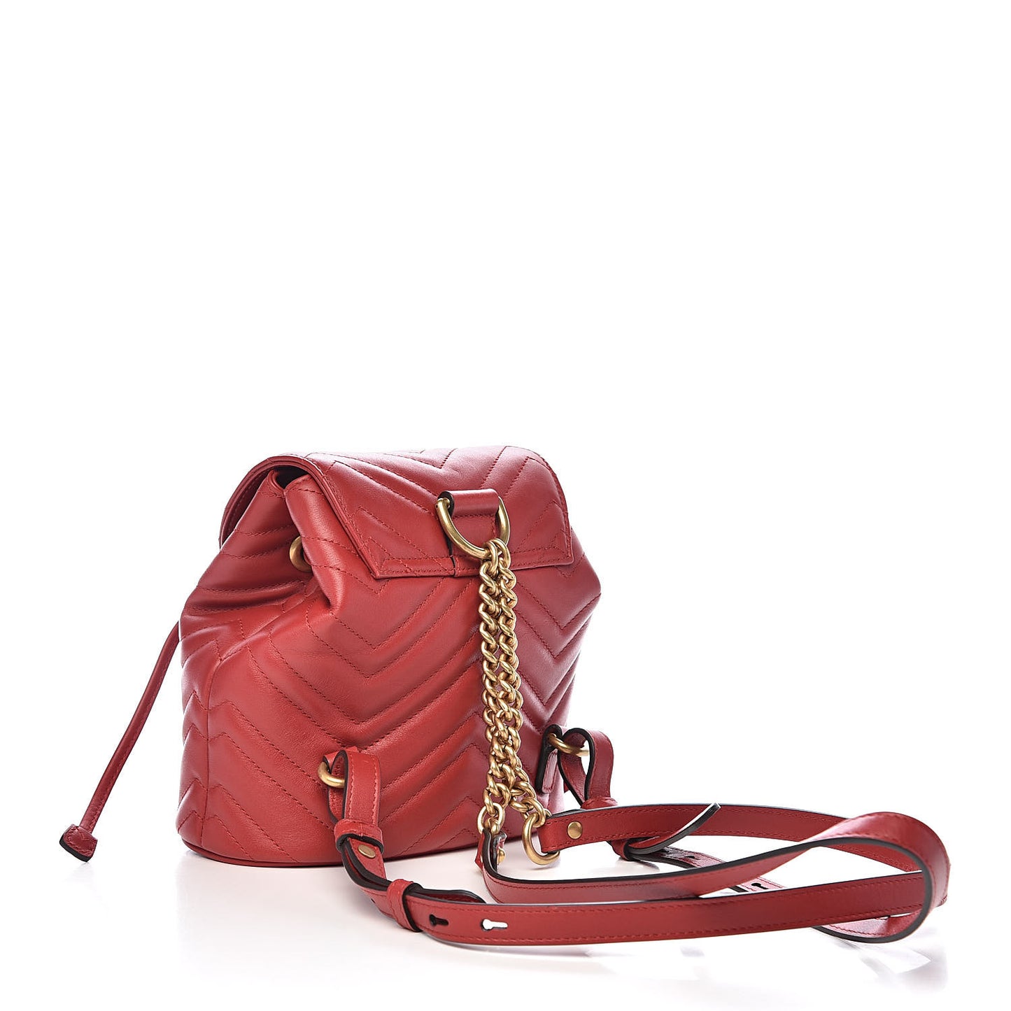 Calfskin Matelasse GG Marmont Flap Backpack Hibiscus Red
