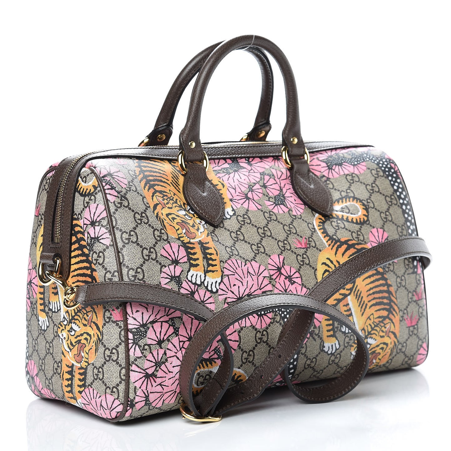 GG Supreme Monogram Bengal Medium Boston Beige PInk