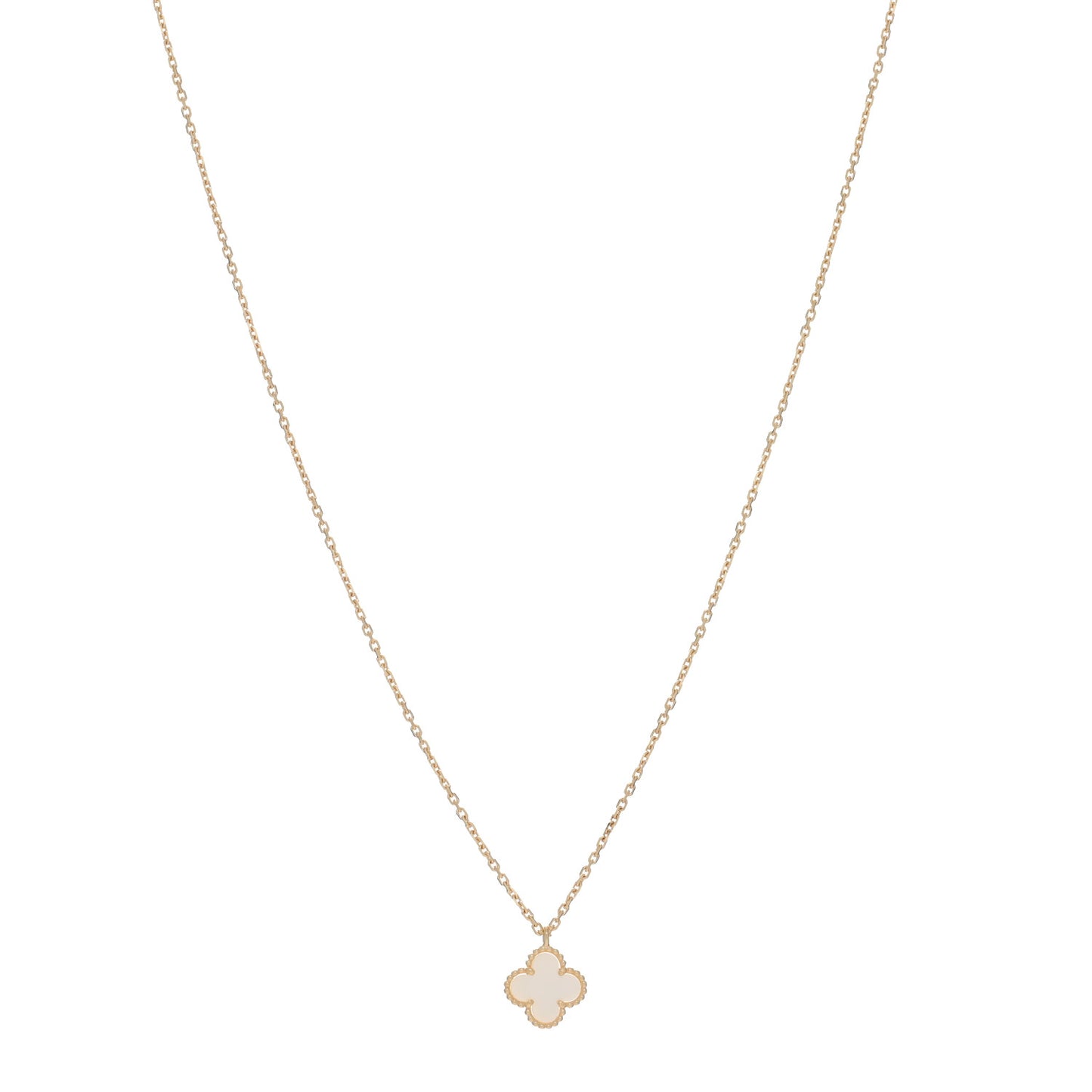 18K Yellow Gold Mother of Pearl Sweet Alhambra Pendant Necklace