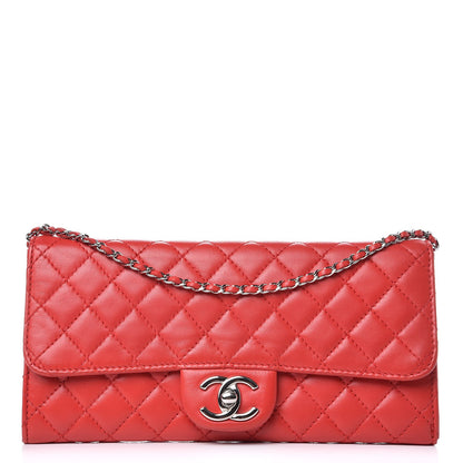 Chanel Lambskin Quilted Chain Clutch Flap Red 1 of 9