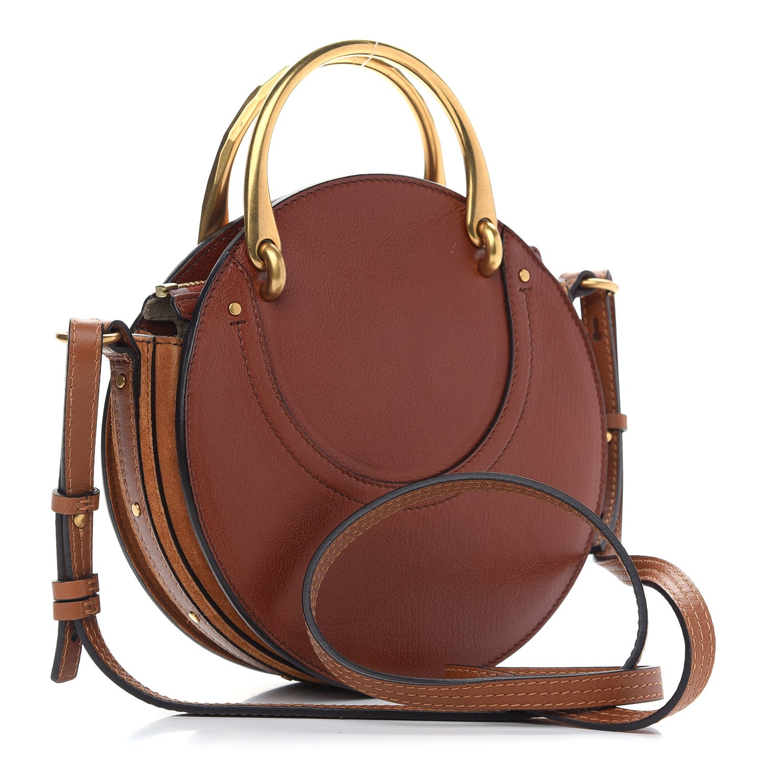 Chloe Shiny Goatskin Smooth Calfskin Suede Small Pixie Bag Saffron Red 3 of 10