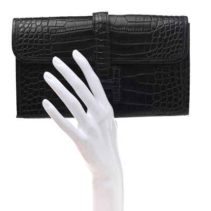 Hermes Matte Alligator Jige Duo Clutch Bleu Indigo 2 of 10
