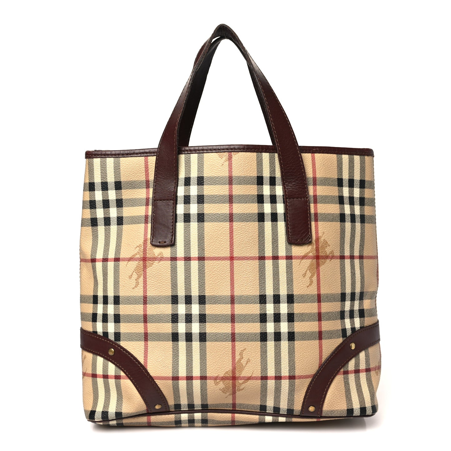 Haymarket Check Studded Tote Chocolate