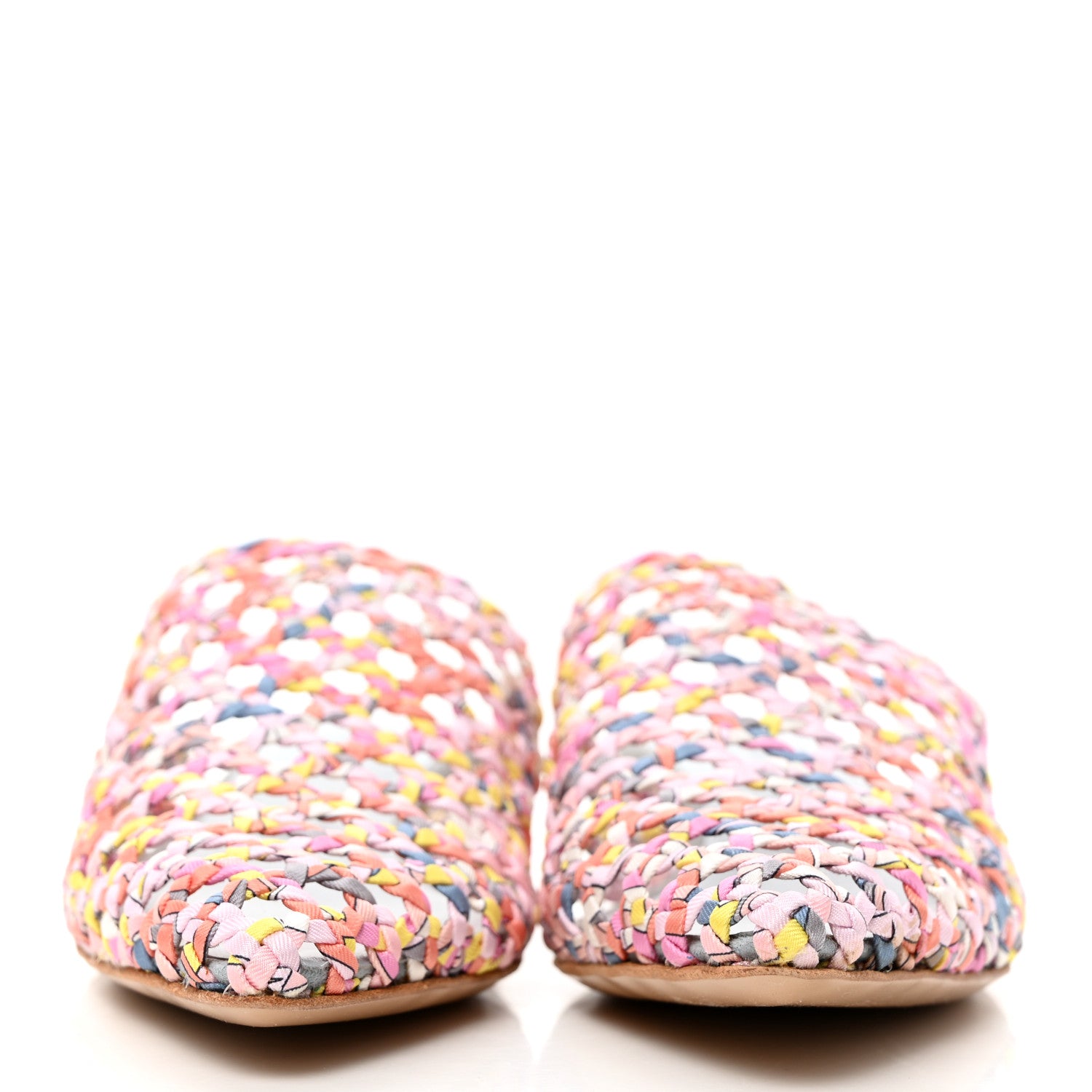 Hermes Silk Toscane Tressee Print Mules 35.5 Multicolor 2 of 7