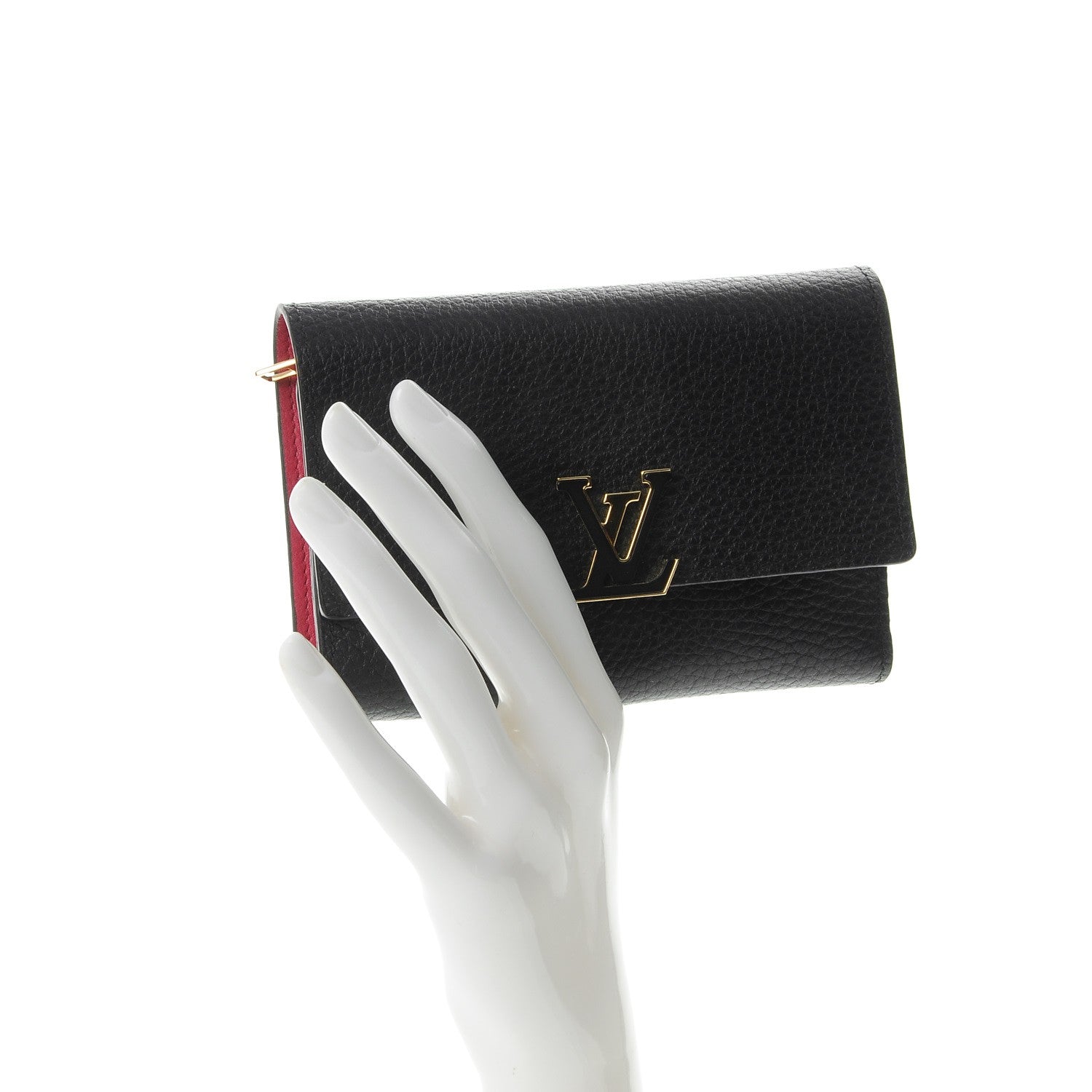 Louis Vuitton Taurillon Capucines Compact Wallet Black 2 of 8
