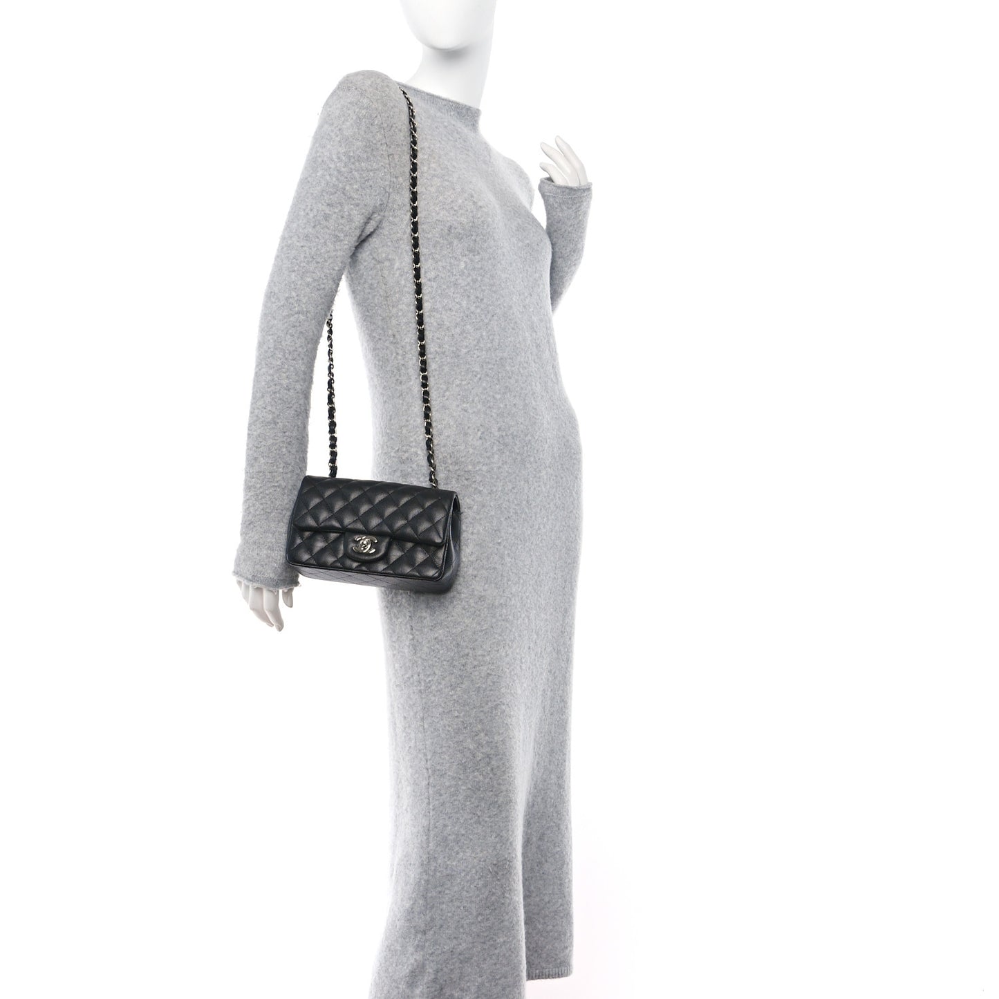 Caviar Quilted Mini Rectangular Flap Black