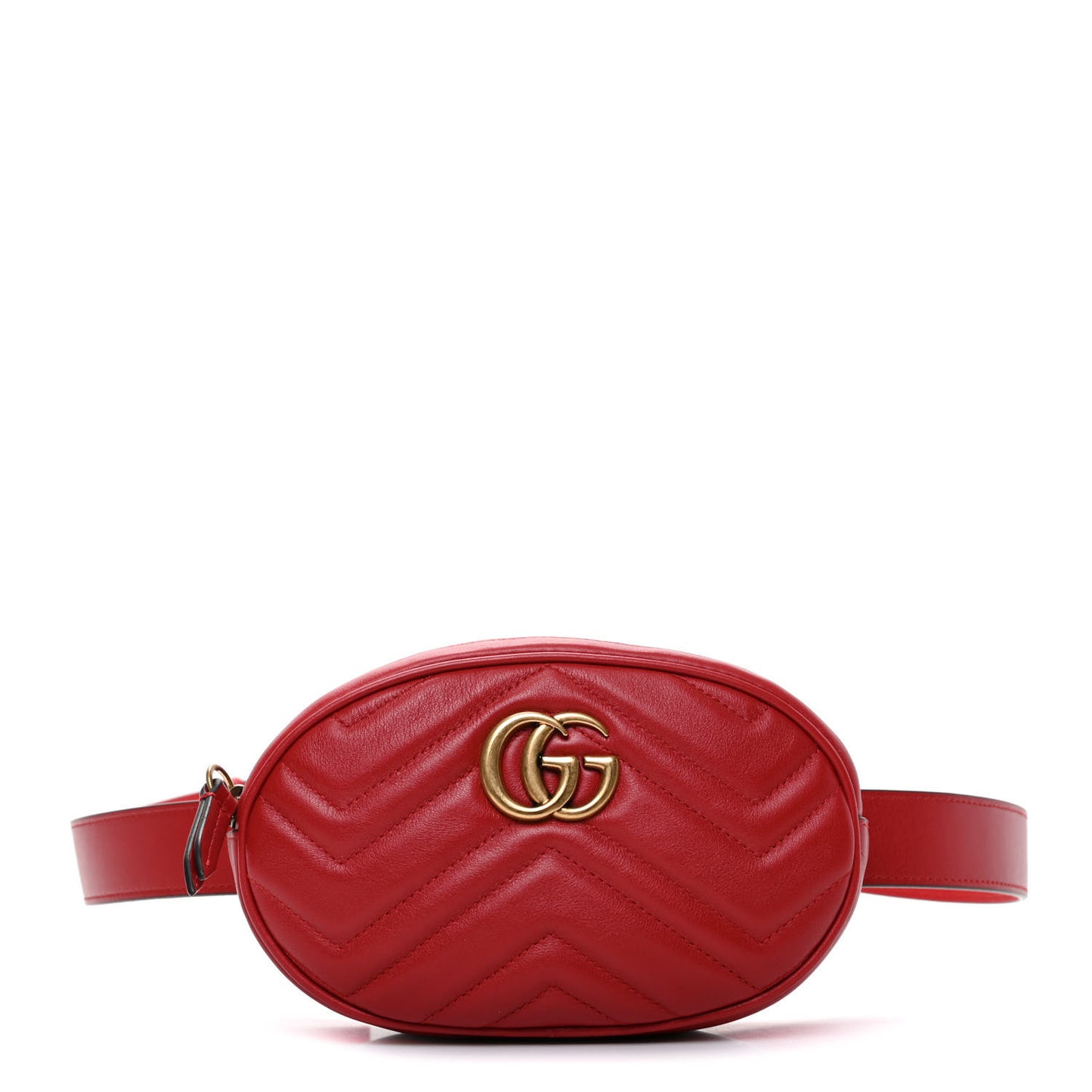 Calfskin Matelasse GG Marmont Belt Bag 95 38 Hibiscus Red