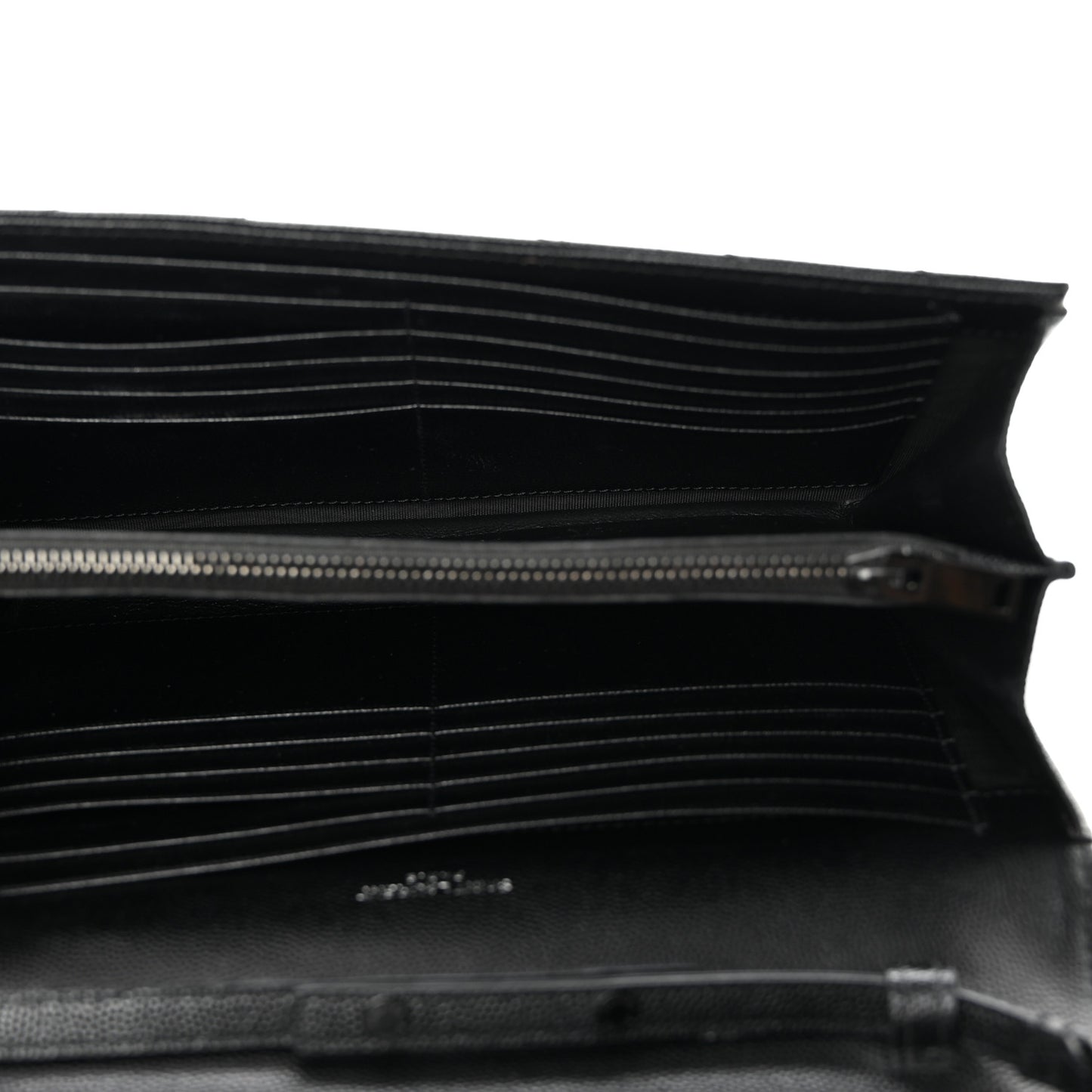 Grain De Poudre Matelasse Chevron Monogram Monochrome Chain Wallet Black
