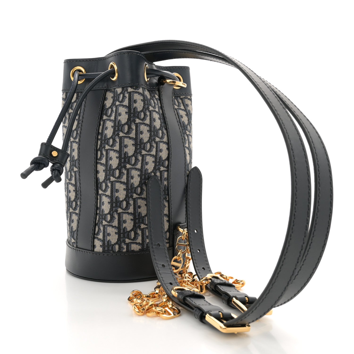 Christian Dior Oblique Small Drawstring Backpack Blue 2 of 10