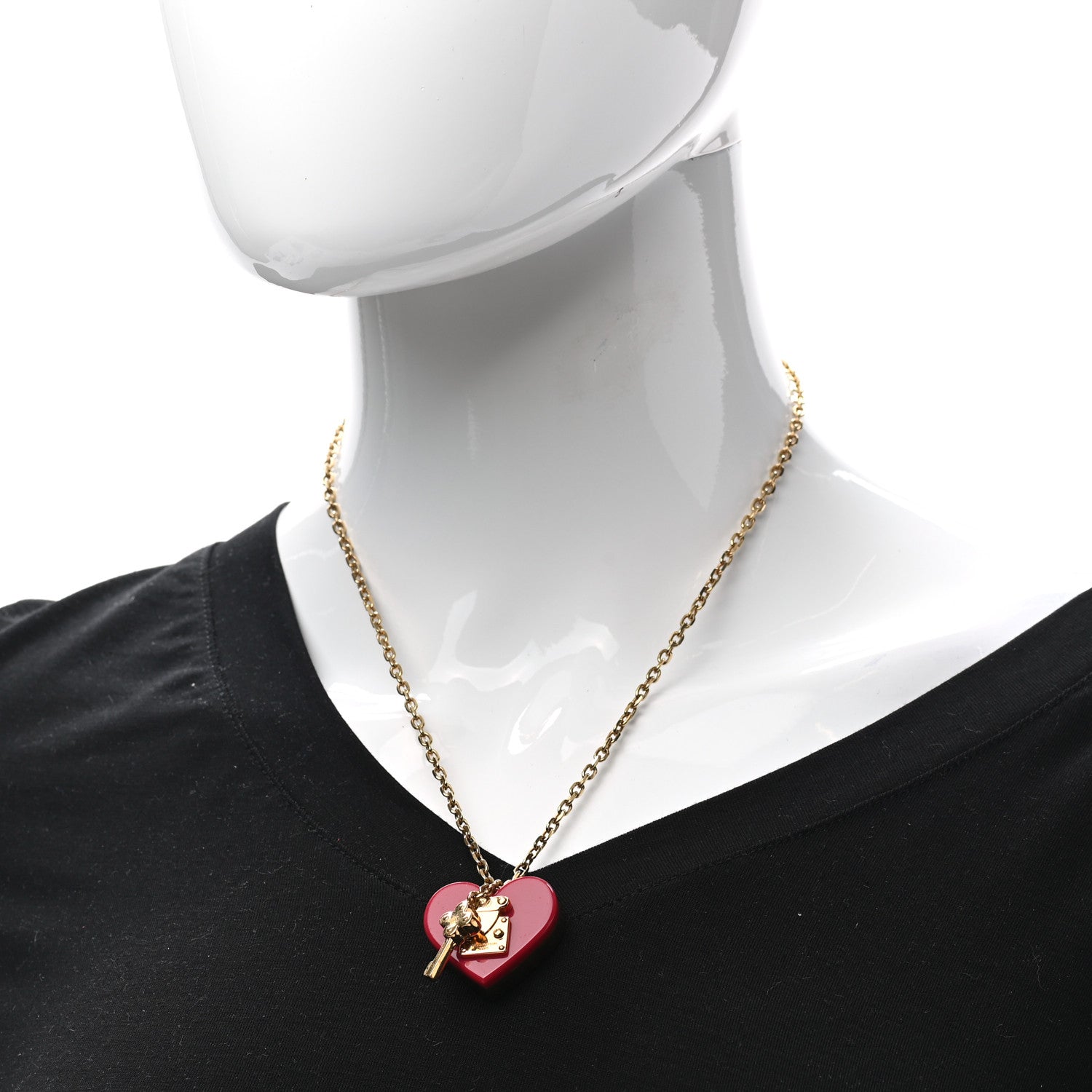 Louis Vuitton Lock Me Heart Necklace Pomme D'Amour 2 of 6