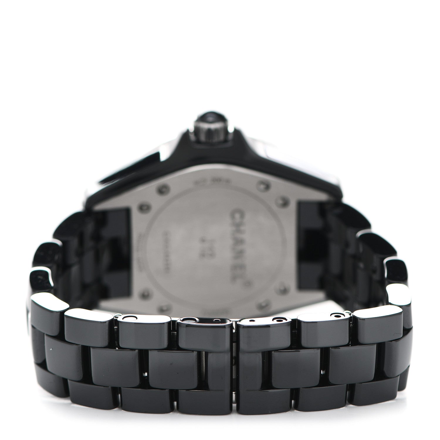Chanel Stainless Steel Ceramic Diamond 33mm J12 Quartz Watch Black 3 of 4
