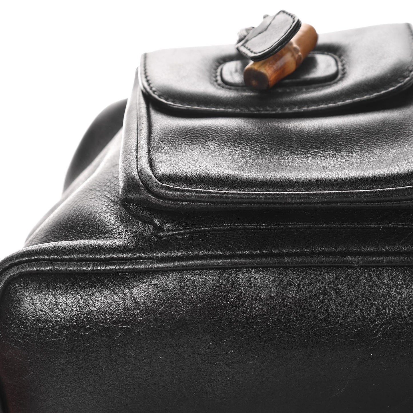 Calfskin Bamboo Backpack Black