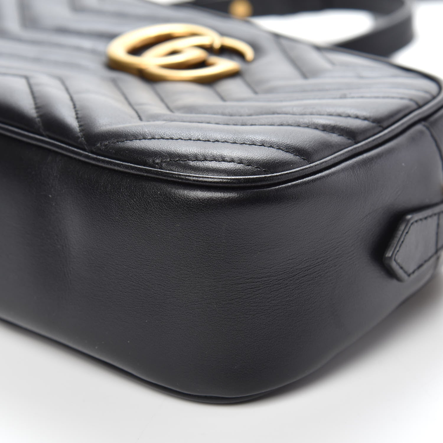 Gucci Calfskin Matelasse Small GG Marmont Chain Shoulder Bag Black 11 of 11