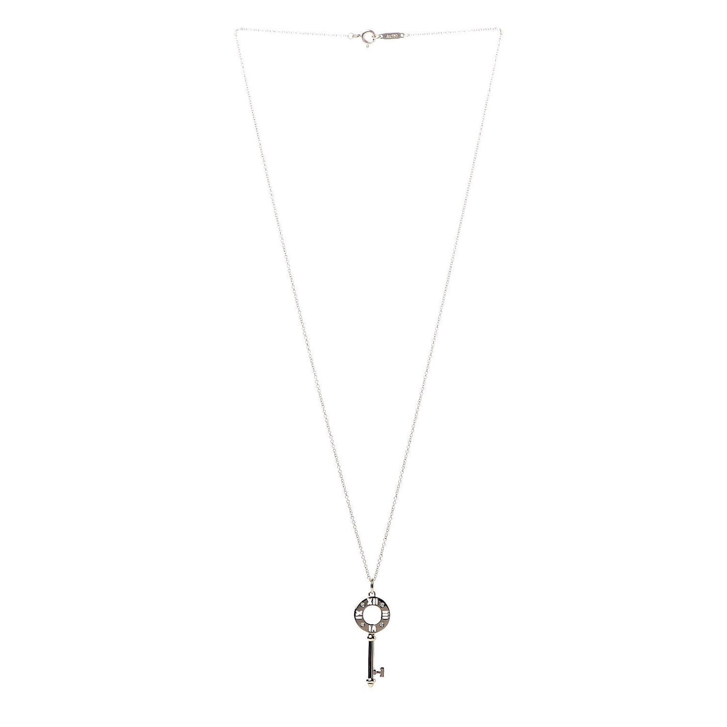 18K Yellow Gold Diamond Atlas Pierced Key Pendant Necklace