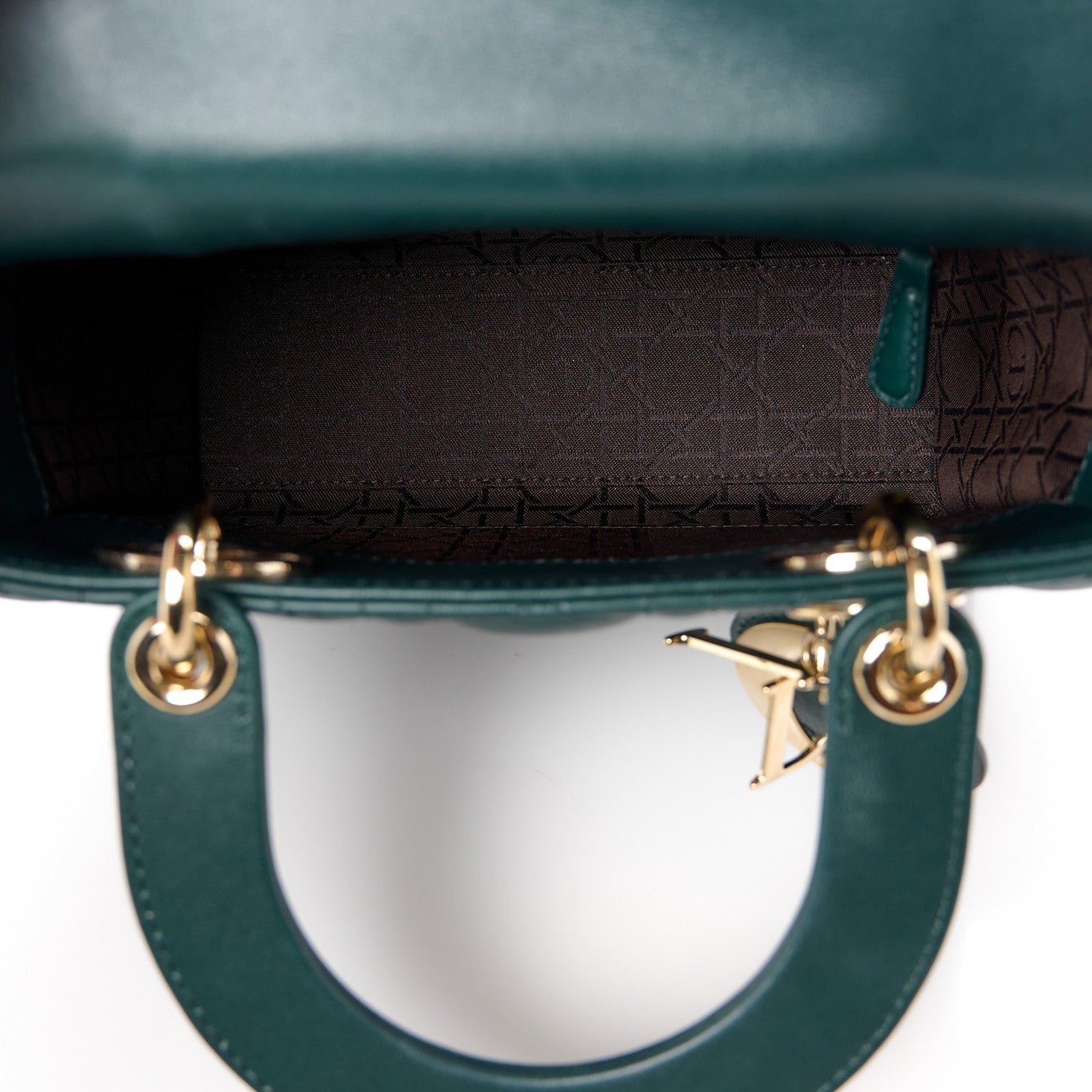 Christian Dior Lambskin Cannage Small My ABCDior Lady Dior Dark Green 5 of 11