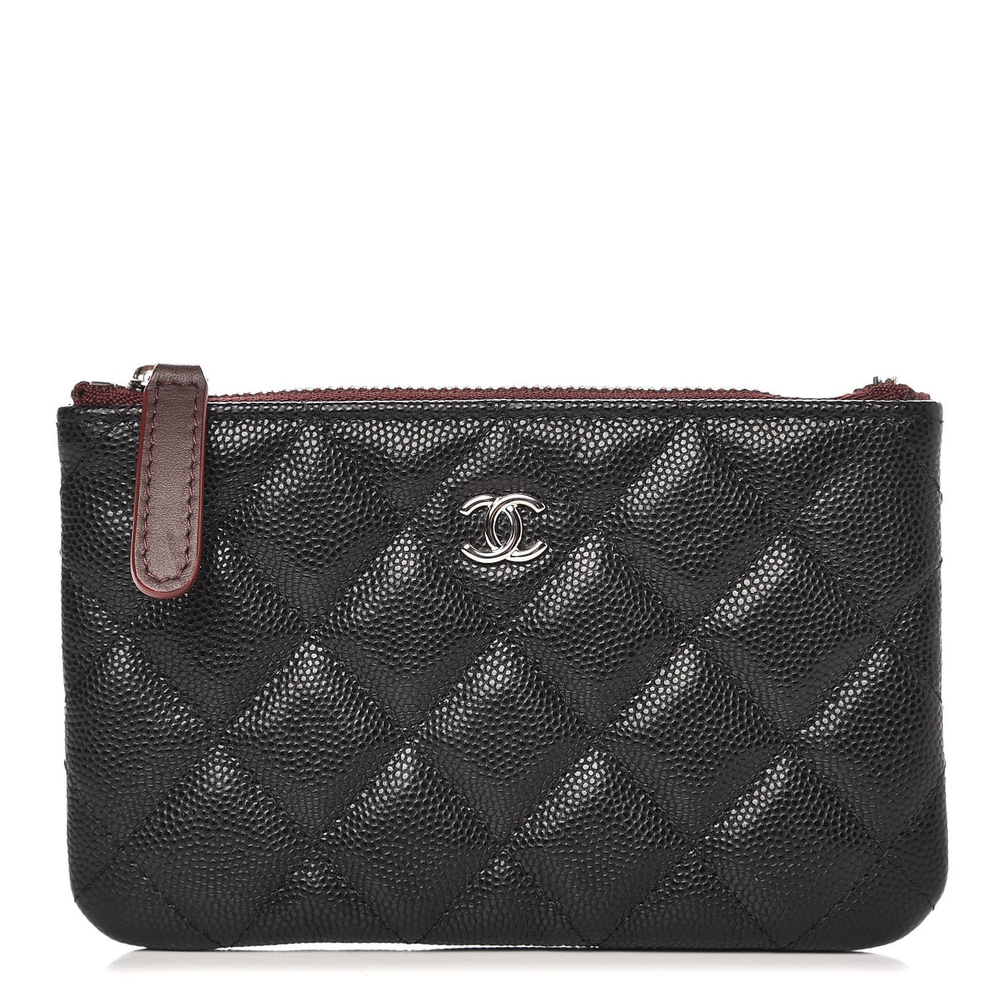 Caviar Quilted Small Cosmetic Case Black