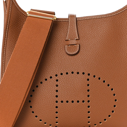 Hermes Taurillon Clemence Evelyne III PM Gold 8 of 11