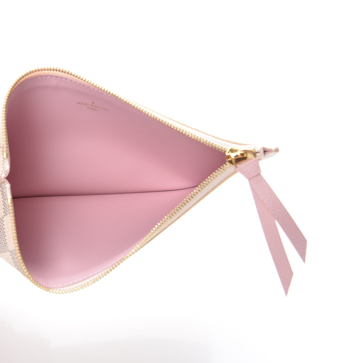 Louis Vuitton Damier Azur Felicie Chain Wallet Zippered Insert Rose Ballerine 5 of 6
