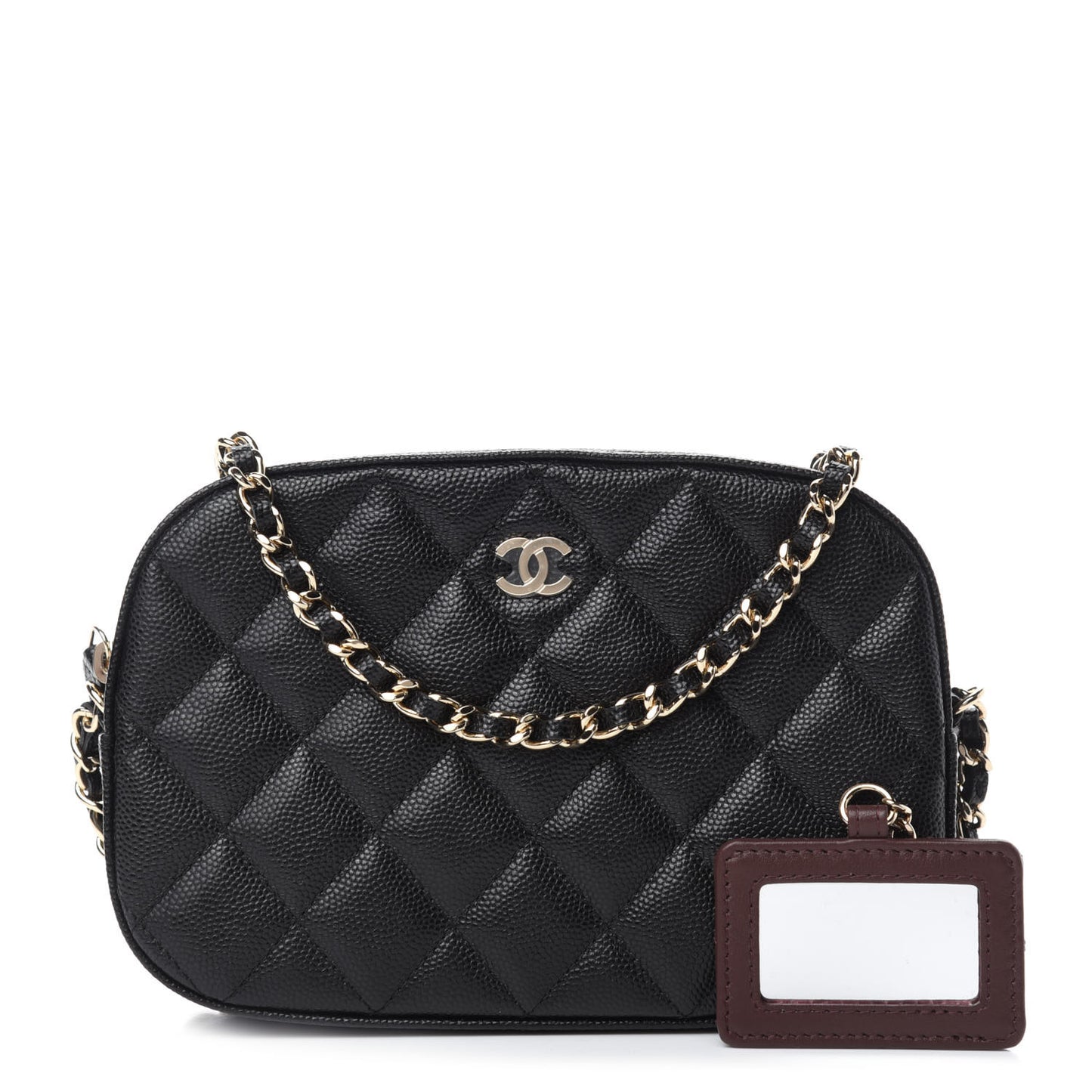 Caviar Quilted Vanity With Chain Black