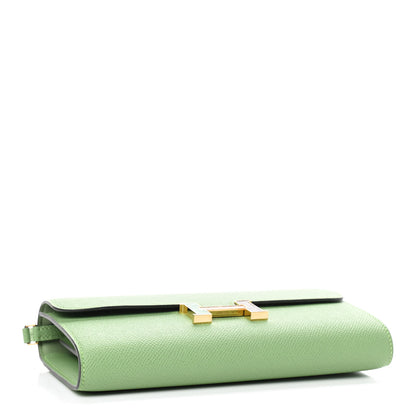 Hermes Epsom Alligator Lizard Constance Wallet To Go Vert Criquet Cactus Beige Sable Ombre 3 of 8