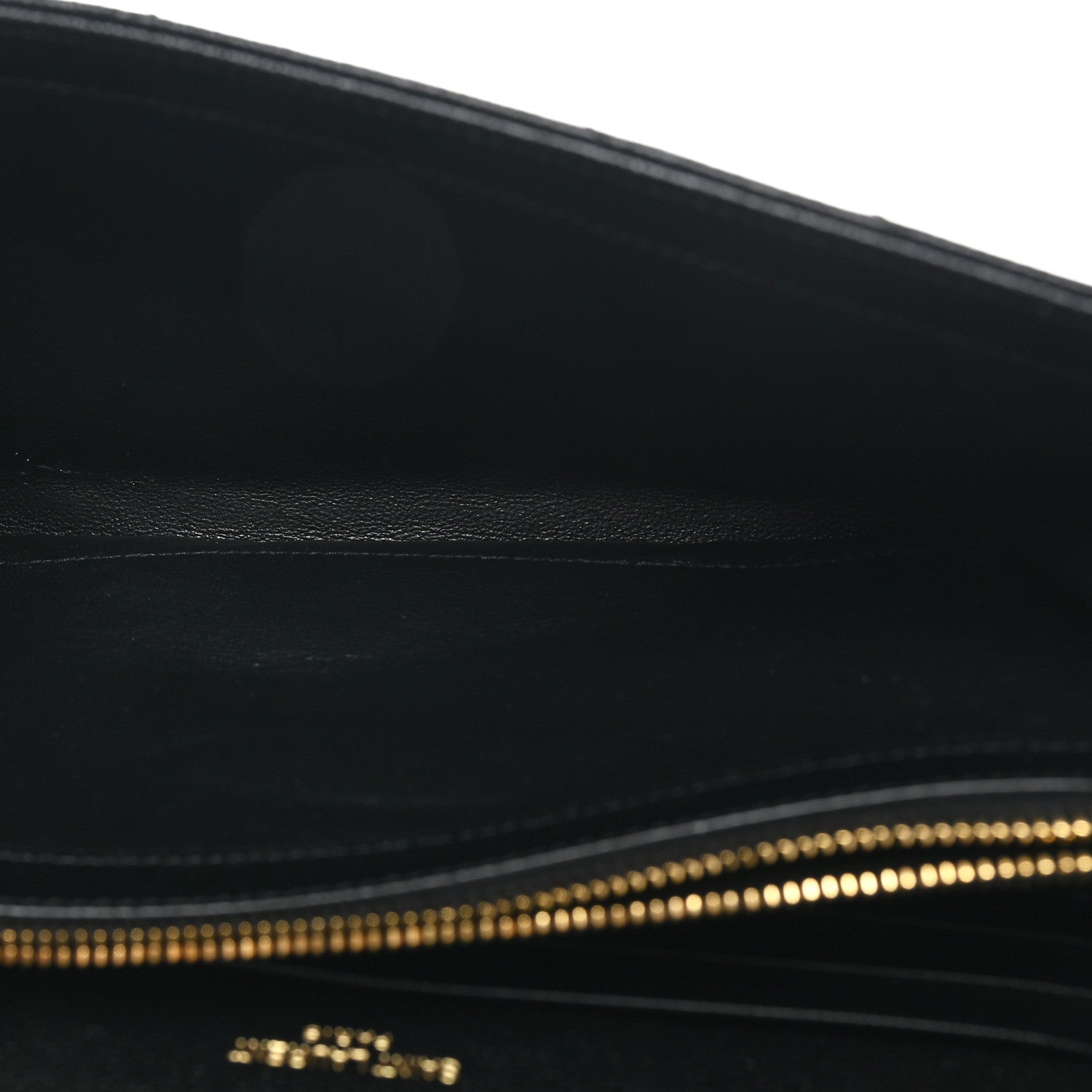 Saint Laurent Grain De Poudre Matelasse Chevron Monogram Chain Wallet Black 5 of 10