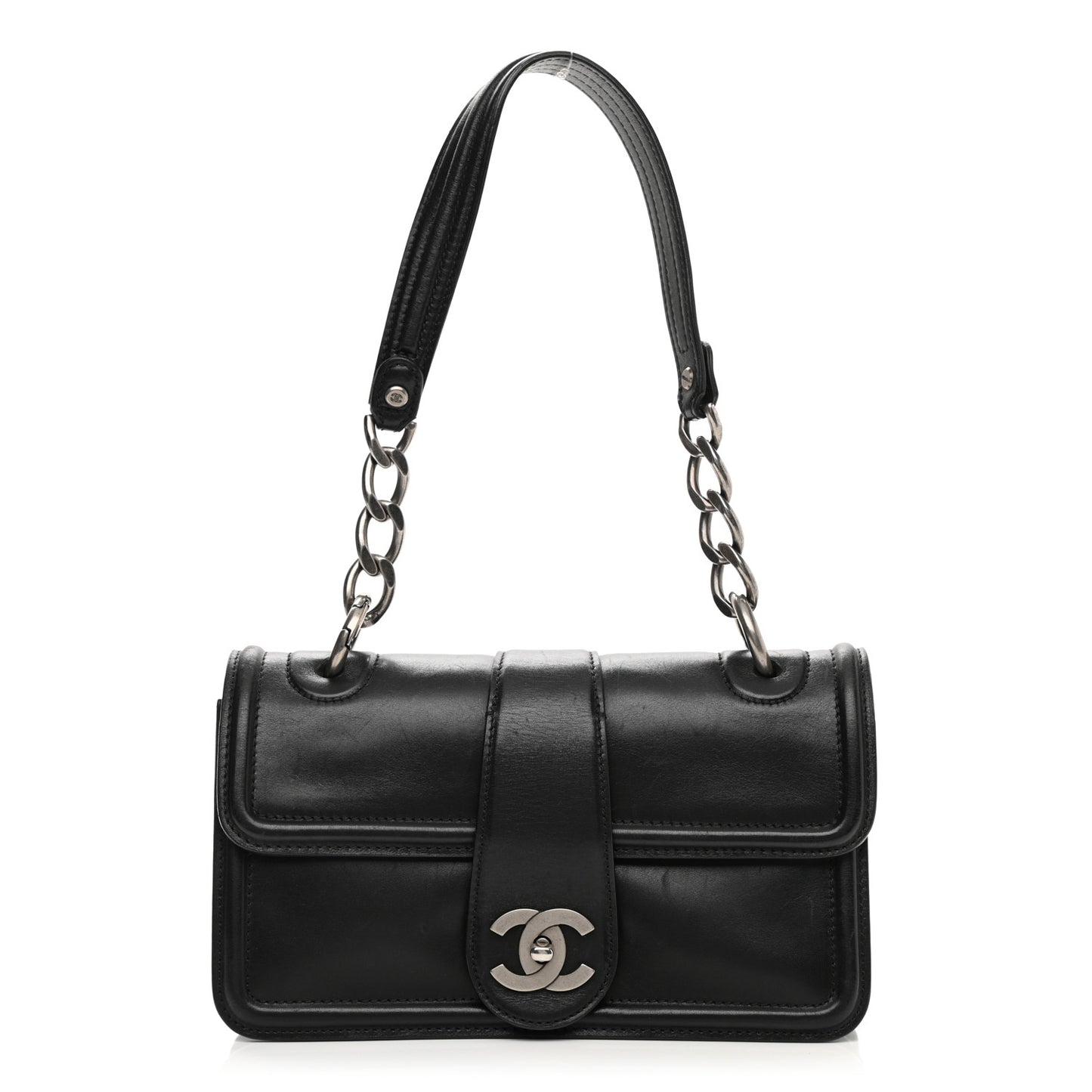Smooth Calfskin Country Ride Flap Black