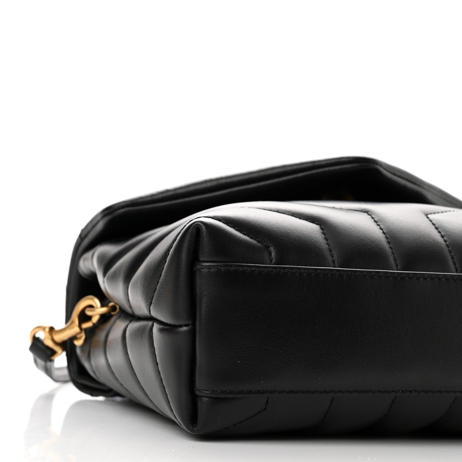 Saint Laurent Calfskin Y Quilted Monogram Toy Loulou Crossbody Bag Black 9 of 11