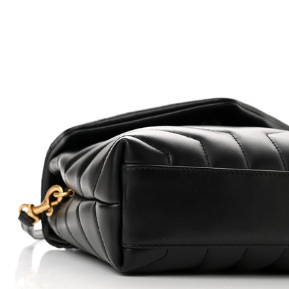 Saint Laurent Calfskin Y Quilted Monogram Toy Loulou Crossbody Bag Black 9 of 11