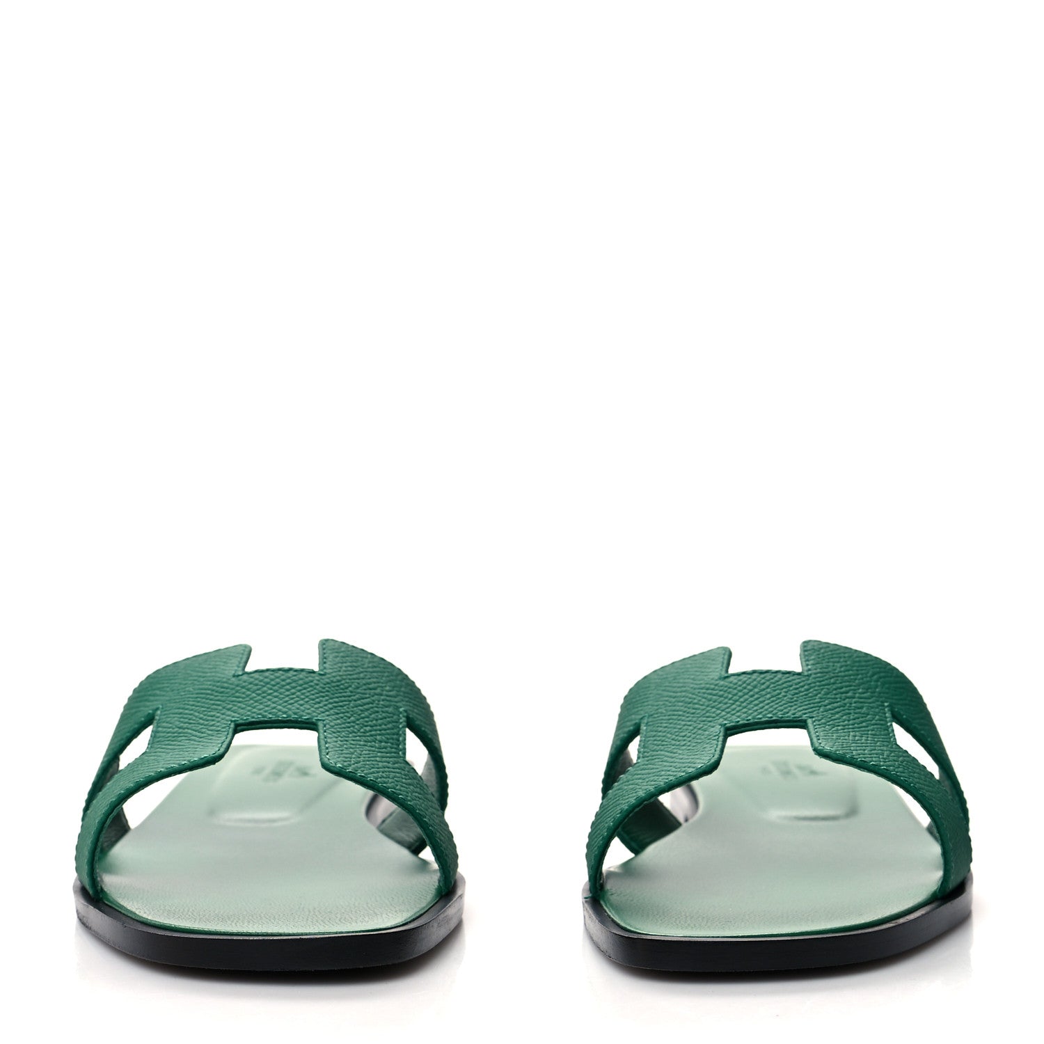 Hermes Epsom Oran Sandals 35.5 Vert Emeraude 2 of 9