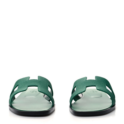 Hermes Epsom Oran Sandals 35.5 Vert Emeraude 2 of 9