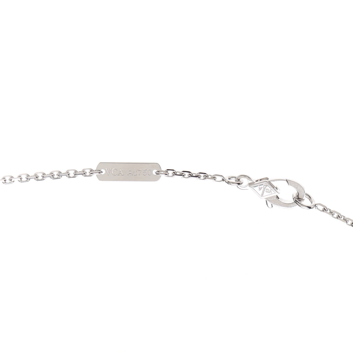 Van Cleef & Arpels 18K White Gold Mother of Pearl Vintage Alhambra Pendant Necklace 5 of 7