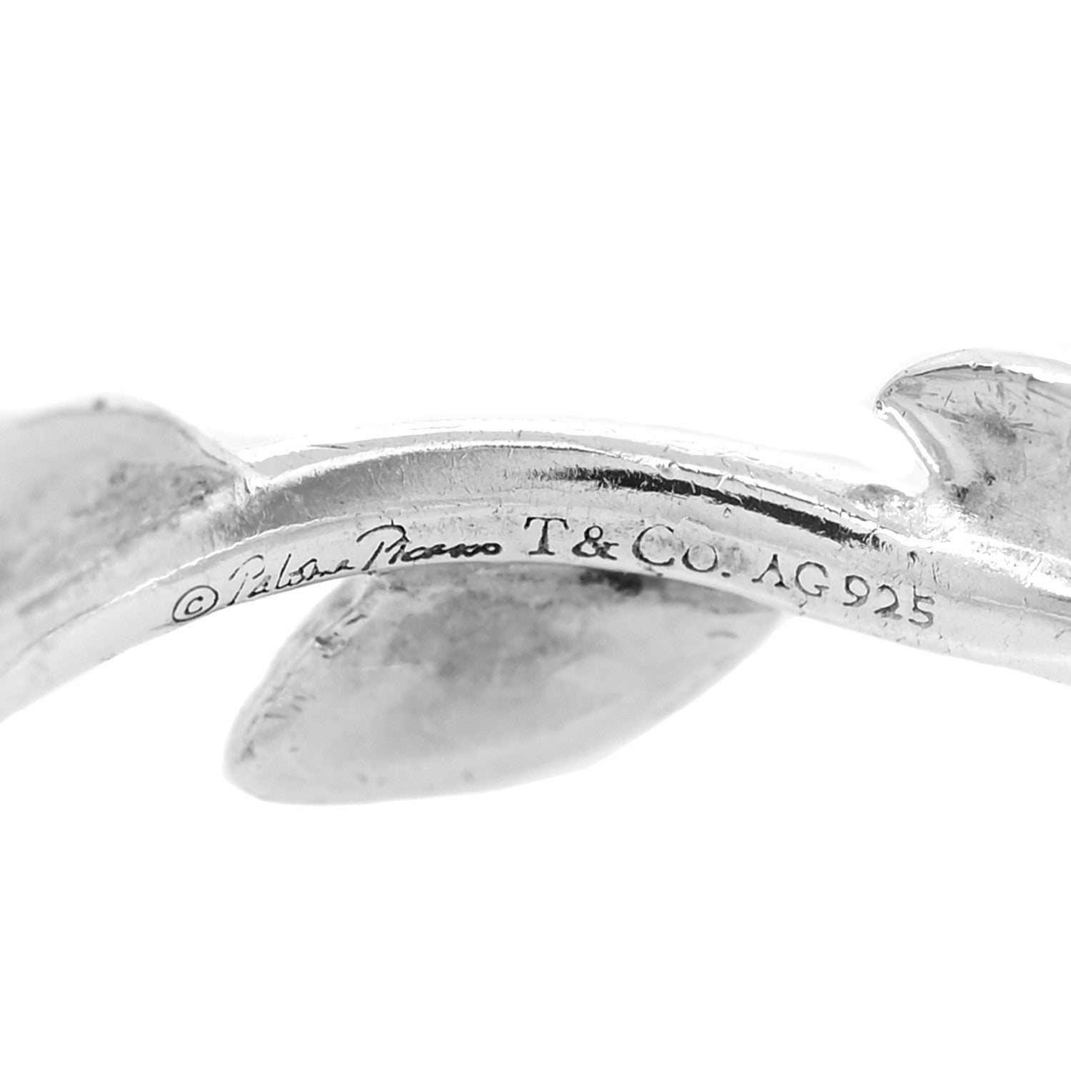 Tiffany Sterling Silver Paloma Picasso Narrow Olive Leaf Band Ring 49 5 4 of 4