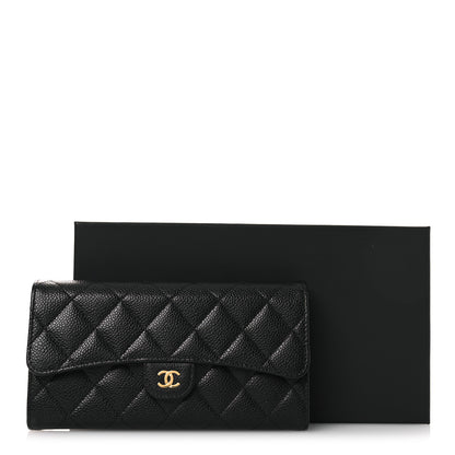 Chanel Caviar Quilted Large Gusset Flap Wallet Black 9 of 9