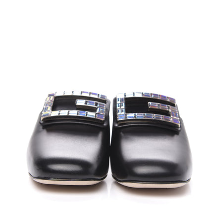 Gucci Malaga Kid Crystal Square G Madelyn Mules 37 Black 2 of 9