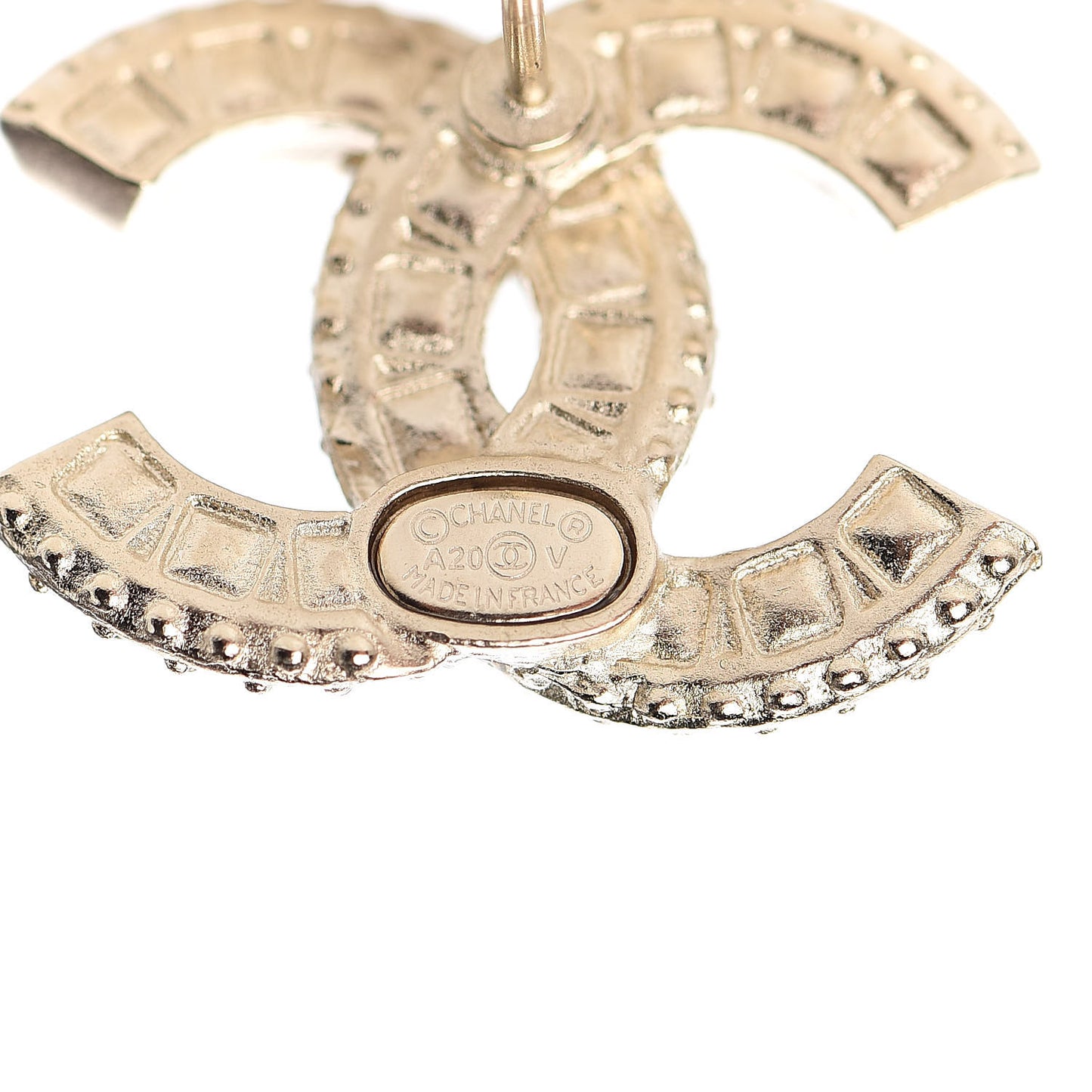 Crystal Timeless CC Earrings Light Gold