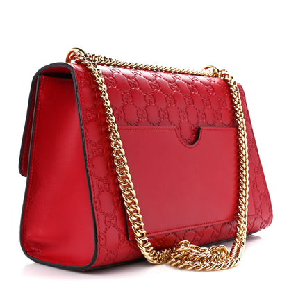 Gucci Guccissima Medium Padlock Shoulder Bag Hibiscus Red 3 of 14