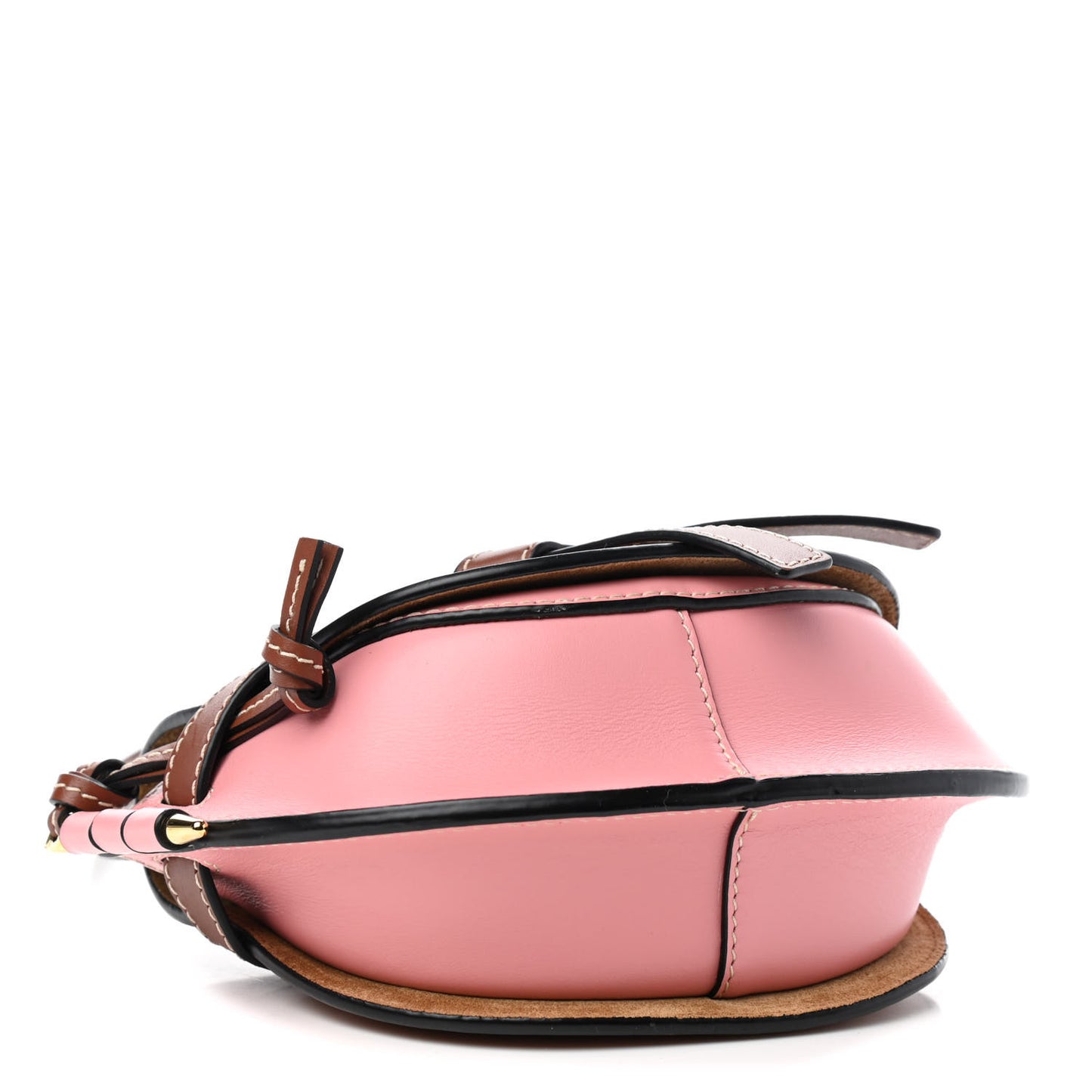 Calfskin Mini Gate Crossbody Bag Pastel Pink Tan