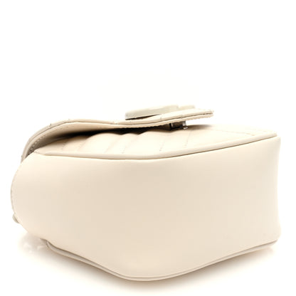 Gucci Calfskin Matelasse Monochrome GG Marmont Chain Mini Belt Bag Mystic White 4 of 9