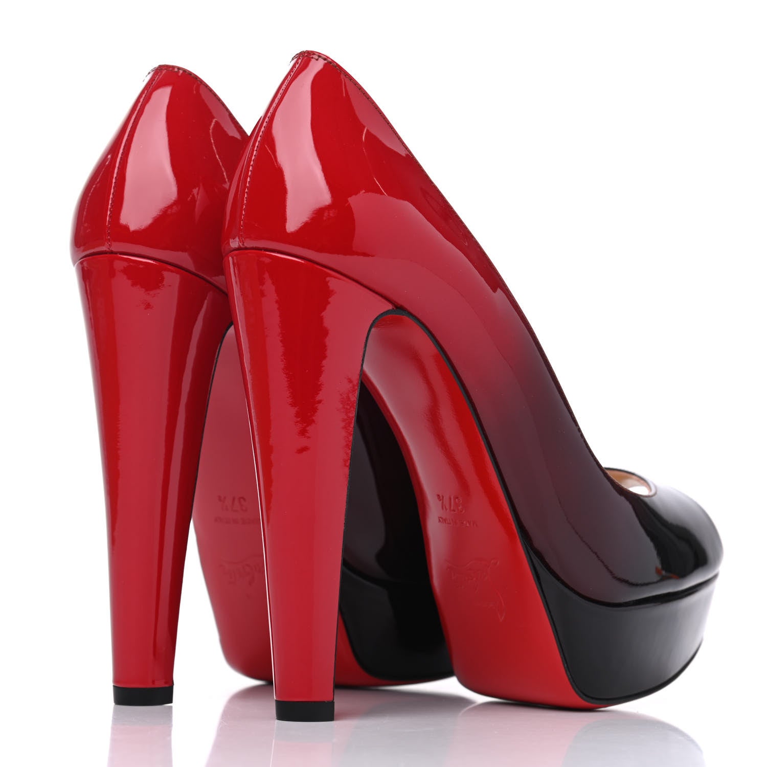 Christian Louboutin Patent Degrade Altanana 140 Pumps 37.5 Black Red 4 of 10